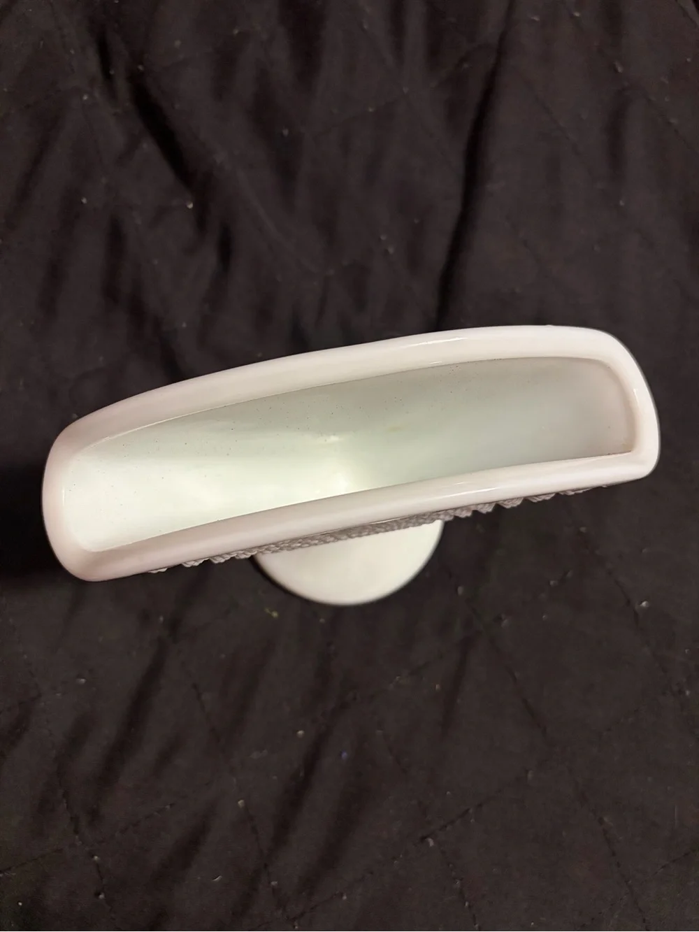 White Milk Glass Fan Vase - Decorative Home Accent